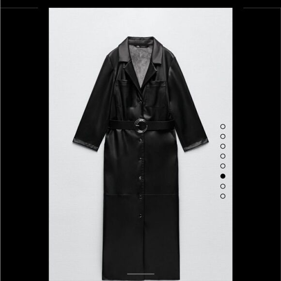 NWT Zara Faux leather shirt dress - Picture 8 of 12